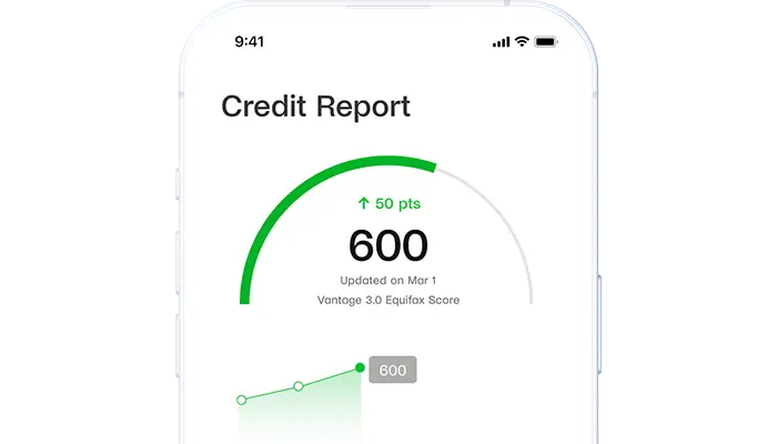 Screenshot of Kikoff credit service app