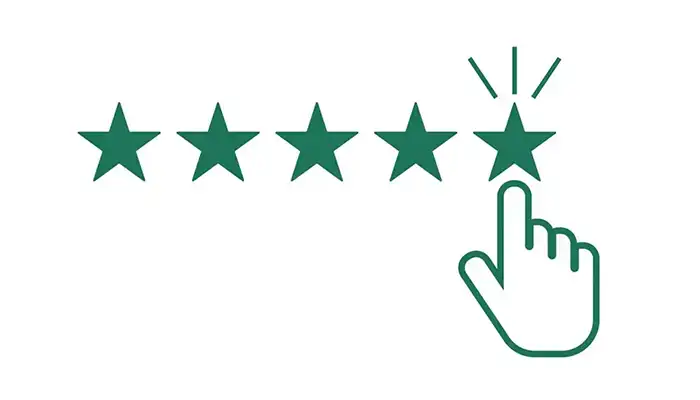 illustration showing five stars and cursor