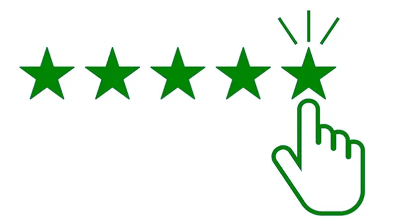illustration of five stars with cursor