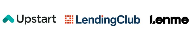 logos for upstart lendingclub and lenme as alternatives to prosper